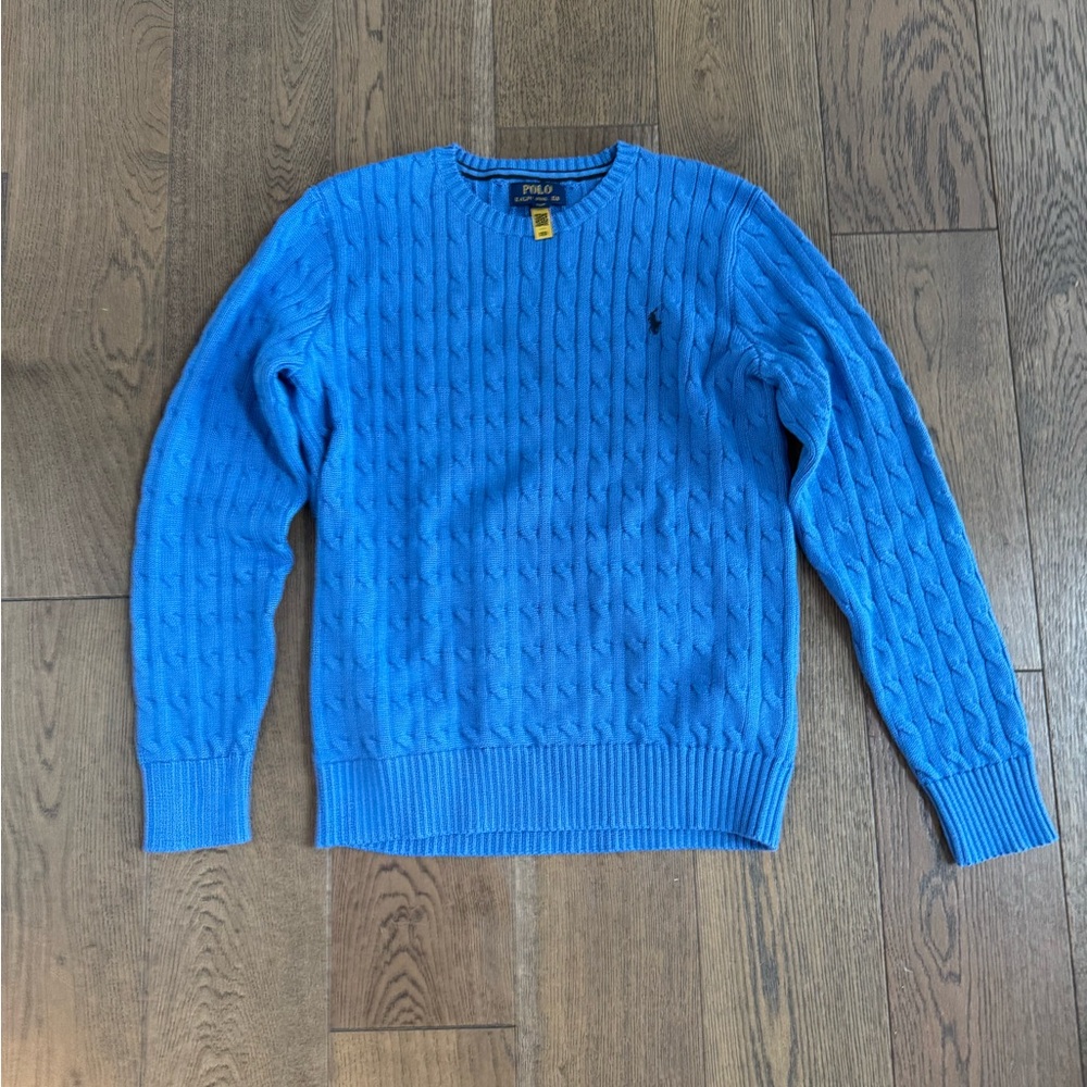 Polo by Ralph Lauren Men's Blue Cable Knit Sweater